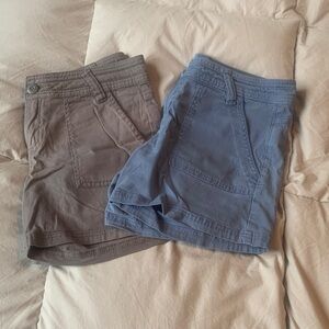 Prana Women's Cargo Shorts in Blue and Gray